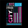 New york city united states graphic typography design t shirt vector art Royalty Free Stock Photo