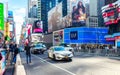 New York City, United States - November 2, 2017: Manhattan`s avenue near Times Square at a sunny morning