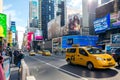 New York City, United States - November 2, 2017: Yellow taxi cabs on Manhattan Avenue Royalty Free Stock Photo