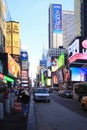 New York City, United States - October 2018: Daytime traffic and pedestrian movement at Time square. Urban street photography, New Royalty Free Stock Photo