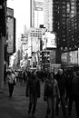 New York City, United States - October 2018: Daytime traffic and pedestrian movement at Time square. Urban street photography, New Royalty Free Stock Photo