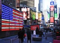 New York City, United States - October 2018: Daytime traffic and pedestrian movement at Time square. Urban street photography, New Royalty Free Stock Photo