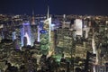 The New York City Uptown in the night Royalty Free Stock Photo