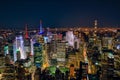 New York City Uptown panorama with Times Square in the night Royalty Free Stock Photo