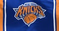 Close-up of New York Knicks flag waving