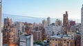 New York City, USA. Amazing aerial Manhattan view at sunset Royalty Free Stock Photo