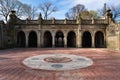 Central park in New York City. Bethesda Terrace and Bethesda fountain. Royalty Free Stock Photo