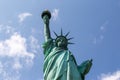 New York City / USA - AUG 22 2018: The statue of liberty back vi Royalty Free Stock Photo