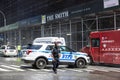 Police stopping traffic in New York City, USA