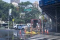 Police stopping traffic in New York City, USA