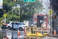 Police stopping traffic in New York City, USA