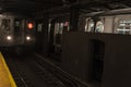 Train car in a subway station in New York City, USA Royalty Free Stock Photo