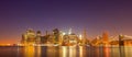 New York City, USA colorful night skyline panorama Royalty Free Stock Photo