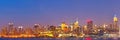 New York City, USA colorful night skyline panorama Royalty Free Stock Photo