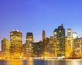 New York City, USA colorful night skyline panorama Royalty Free Stock Photo