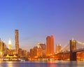 New York City, USA colorful night skyline panorama Royalty Free Stock Photo