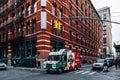 Pizza food truck passing by Spring Street in SOHO New York City Royalty Free Stock Photo