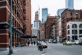 Representative red brick architectural of Tribeca district in Lower Manhattan New York City