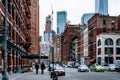 Representative red brick architectural of Tribeca district in Lower Manhattan New York City