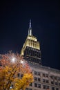 Empire State building at night. Historical building New York. Royalty Free Stock Photo