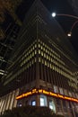 Fox News Studios at night in Manhattan, New York City, USA