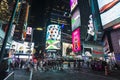 Times Square at night in New York City, USA Royalty Free Stock Photo