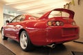 New York City, USA - July 23, 2023: toyota supra 1994 sports car red color, back corner view Royalty Free Stock Photo