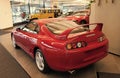 New York City, USA - July 23, 2023: toyota supra 1994 sports car red color, back view Royalty Free Stock Photo