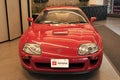 New York City, USA - July 23, 2023: toyota supra 1994 sports car red color, front view Royalty Free Stock Photo