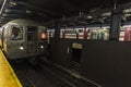 Train car in a subway station in New York City, USA Royalty Free Stock Photo