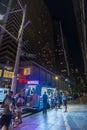 Seventh Avenue at night in New York City, USA Royalty Free Stock Photo