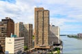 New York City, USA - June 7, 2017: Aerial view of FDR Drive Traffic Royalty Free Stock Photo