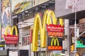 McDonalds logos at the Times Square. Royalty Free Stock Photo