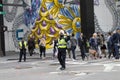 New York City, USA - June 7, 2017: NYPD Traffic officer wears turban with insignia attached in Manhattan Royalty Free Stock Photo