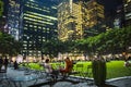 New York City, USA - June 12, 2017: People enjoying of night at Bryant Park Royalty Free Stock Photo