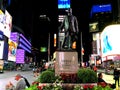 New York City ,USA - June 16 2020. Protests in nyc . Times Square on Broadway at night with peoples - image Royalty Free Stock Photo