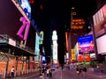 New York City ,USA - June 16 2020. Protests in nyc . Times Square on Broadway at night with peoples - image Royalty Free Stock Photo