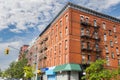 Red brick building with Fire Escape stairs on classic building wall in New York City Royalty Free Stock Photo