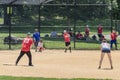 New York City, USA - June 7, 2017: Unidentified people plays amateur baseball in Central Park