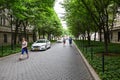 New York City, USA - June 10, 2017: View of activity in entrance of Columbia University at summer time Royalty Free Stock Photo