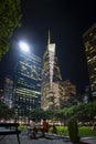 New York City, USA - June 12, 2017: View of Bank of America building from Bryant Park Royalty Free Stock Photo