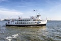 New York City, USA - June 7, 2017: View of the ferry connecting Manhattan, Ellis Island and Liberty Island near New York City, USA Royalty Free Stock Photo
