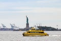 New York City, USA - June 8, 2017: New York Water Taxi in Manhattan bay on June 8, 2017, New York City Royalty Free Stock Photo