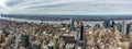 The New York City USA .Manhattan downtown and New Jersey skyline skyscrapers at sunset with the Freedom tower and Brooklyn bridge Royalty Free Stock Photo