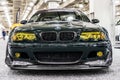 New York City, USA - March 27, 2024: BMW E46 M3 car at New York International Auto Show, low view Royalty Free Stock Photo