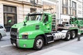 New York City, USA - March 26, 2024: Mack truck of pressure wash service parked outdoor, corner view