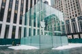 New York City,USA - March 18, 2017: View to the Apple Store building. This is one of the most profitable Apple shops worldwide,