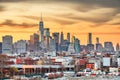 New York City, USA midtown Manhattan skyline at dusk from Brooklyn Royalty Free Stock Photo