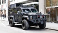 New York City, USA - November 11, 2023: Police emergency rescue vehicle NYPD Lenco BEARCAT G3 armored personnel carrier Royalty Free Stock Photo