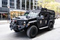 New York City, USA - November 11, 2023: Police emergency rescue vehicle NYPD Lenco BEARCAT G3 armored personnel carrier Royalty Free Stock Photo